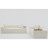 2 Piece Boucle Cloud Living Room Set, Beige