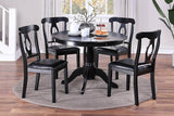 5 PC Round Dining Room Set with 4 Side Chairs - Black