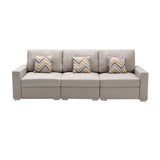 Nolan - Linen Fabric Sofa With Pillows And Interchangeable Legs