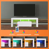 TV Stand With Storage And  LED Light - White