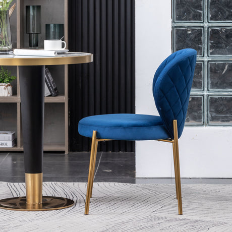 Amoa - Contemporary Velvet Upholstery Dining Chair - Blue