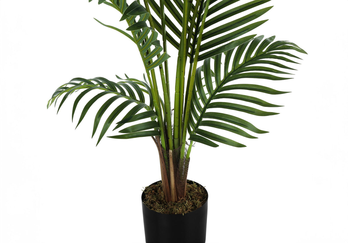 57" Tall, Artificial Plant, Palm Tree, Indoor, Faux, Fake, Floor, Greenery, Potted, Real Touch, Decorative - Green / Black