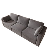 Velvet Modular Sofa with Pillows - Dark Gray