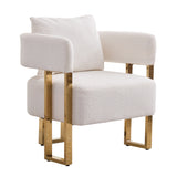 3 Pc Set with Accent Chairs and Side Table - White