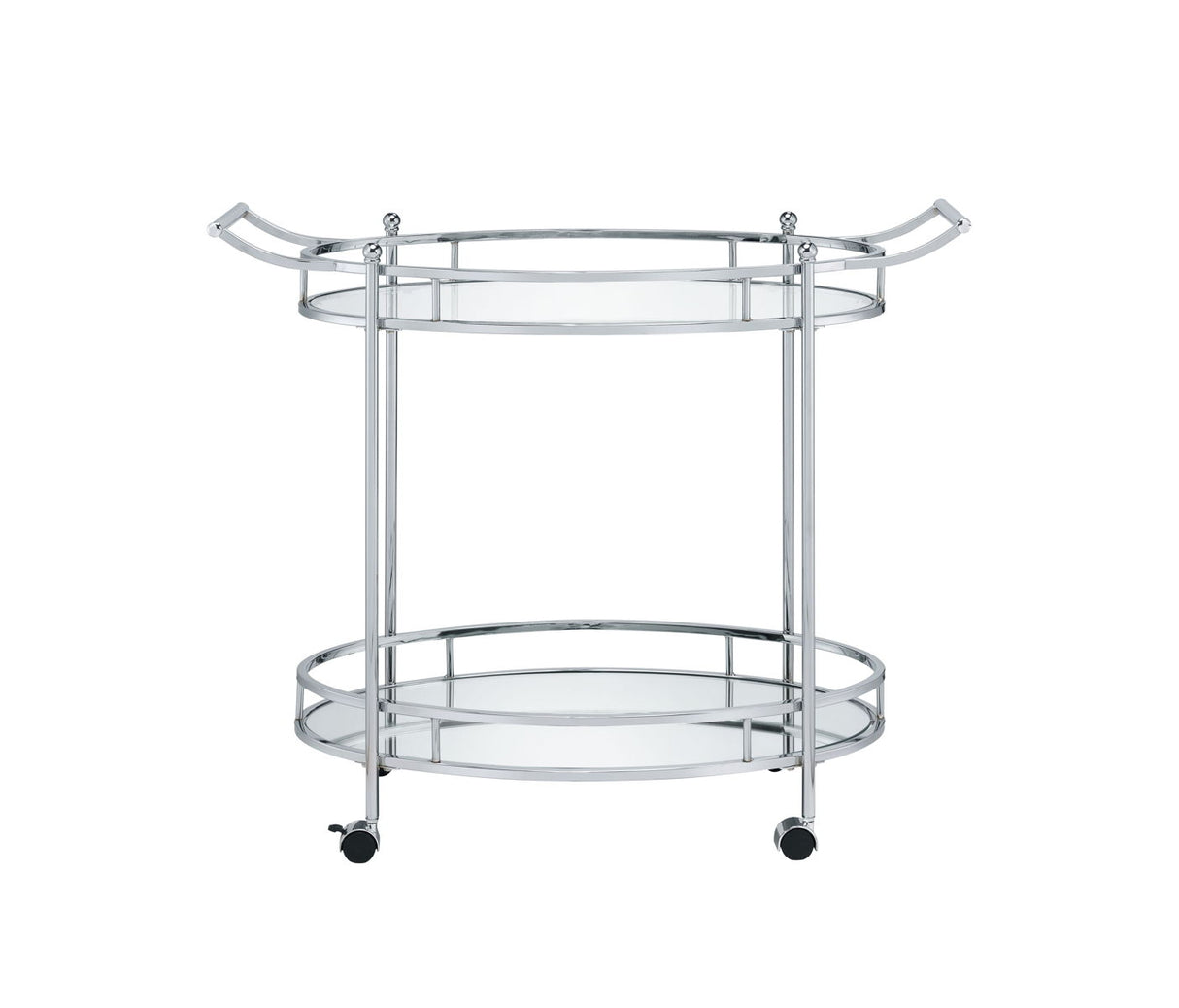 Jinx - Clear Glass Serving Cart - Silver