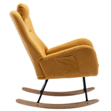 Rocking Chair With Pocket With Safe Solid Wood Base - Turmeric