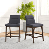 Jayden - Mid-Century Modern Upholstered Stool (Set of 2) - Gray