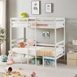 Twin Over Twin Bunk Bed (Can Be Turn Into Upper Bed And Desk) - White