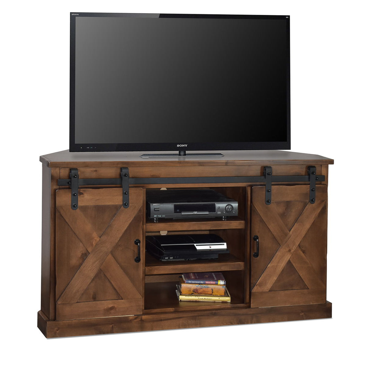 Farmhouse - Corner TV Stand - Aged Whiskey