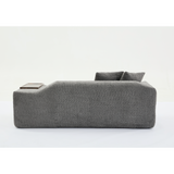 2 Piece Boucle Cloud Living Room Set with 2 Trays - Dark Gray