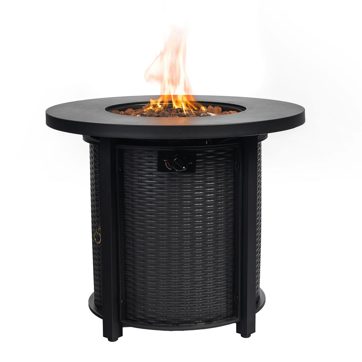 30" Propane Round Fire Table 40000Btu Propane Fire Pit Table - Black