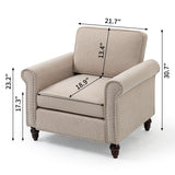 Modern Upholstered Accent Chair - Light Beige