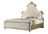 Lucienne -Queen Bed Velvet With LED - Beige