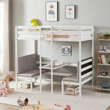 Twin Over Twin Bunk Bed (Can Be Turn Into Upper Bed And Desk) - White