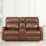 Vienna - Reclining Loveseat With Console - Brown