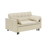 54.30-inch Love Seat with Pull Out Bed - beige