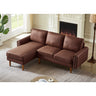 82.2" Suede Sofa with Left Facing Chaise, Brown