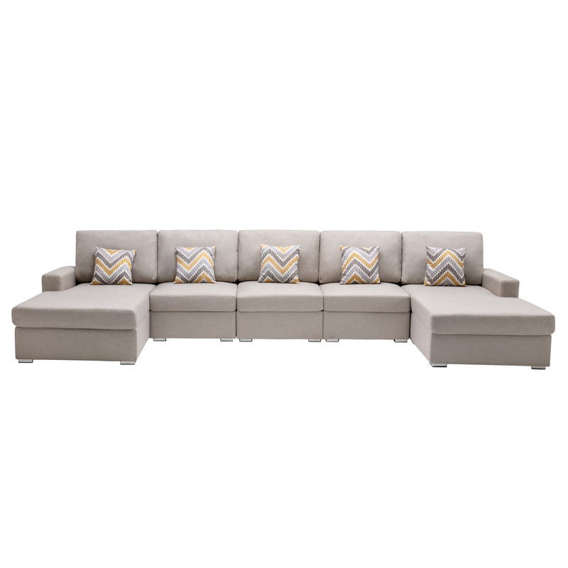 Nolan - Fabric 5 Piece Sectional Sofa With Interchangeable Legs