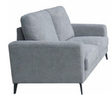 Jackson - Chenille Loveseat With Black Metal Legs