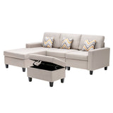 Nolan - 4 Piece Reversible Sectional Sofa Chaise With Interchangeable Legs