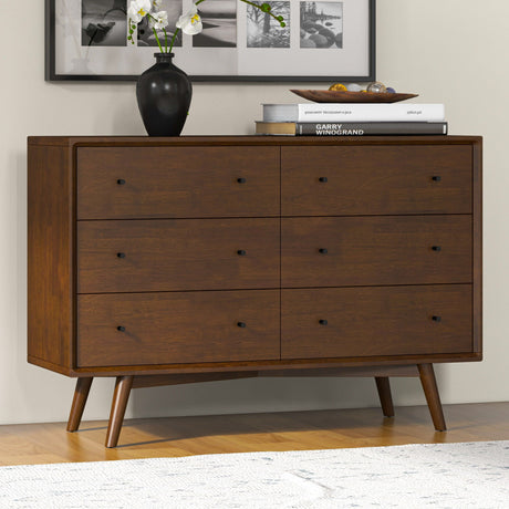 Caroline - Mid-Century Modern Solid Wood Dresser - Brown