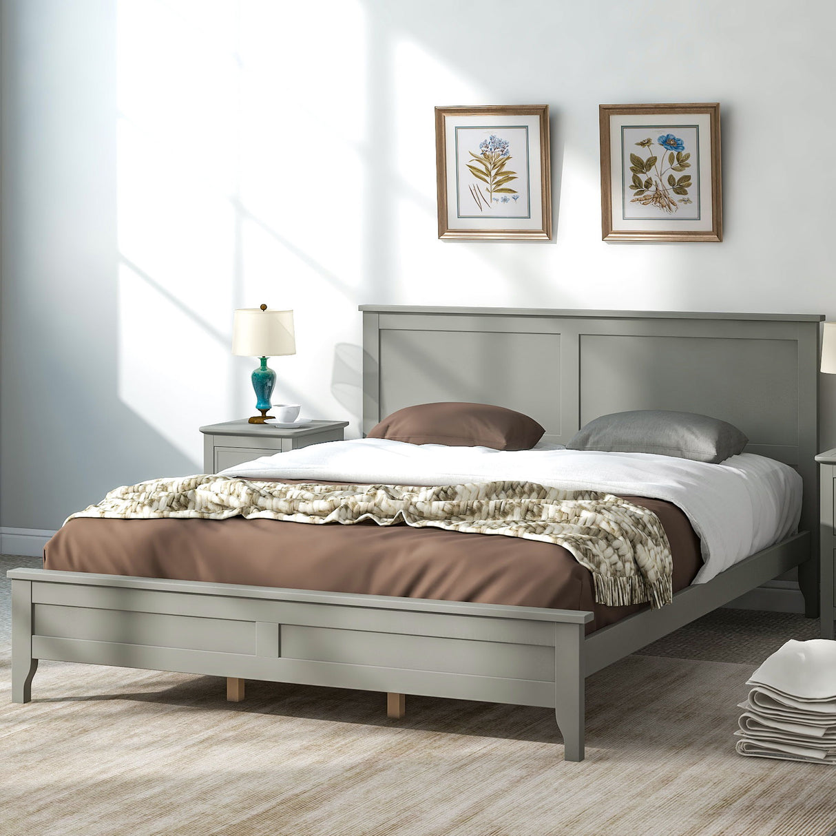 Modern Solid Wood Platform Bed