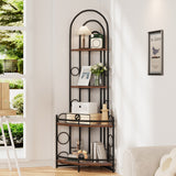 4 Tier Corner Bookshelf - Antique Brown / Black