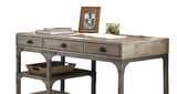 Gorden - Weathered Antique Metal Writing Desk - Oak