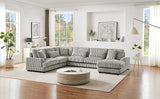 129" Oversized U-shaped Sofa Sectional in Soft Corduroy with a Chaise Lounge , Grey