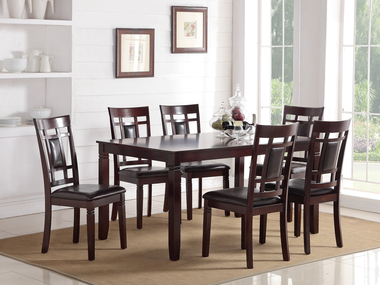 7pc Dining Set with Upholstered PU Chairs - Espresso