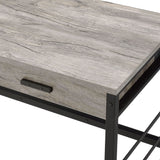 Disho - Weathered Writing Desk With USB - Oak