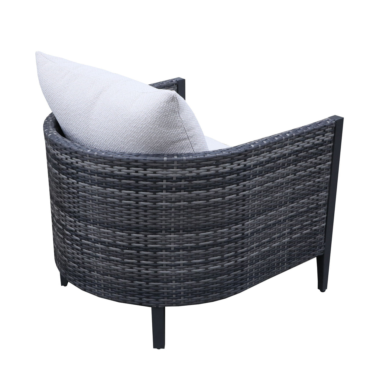 Wicker Gabardine Club Chair With Cushion (Set of 2) - White / Dark Gray