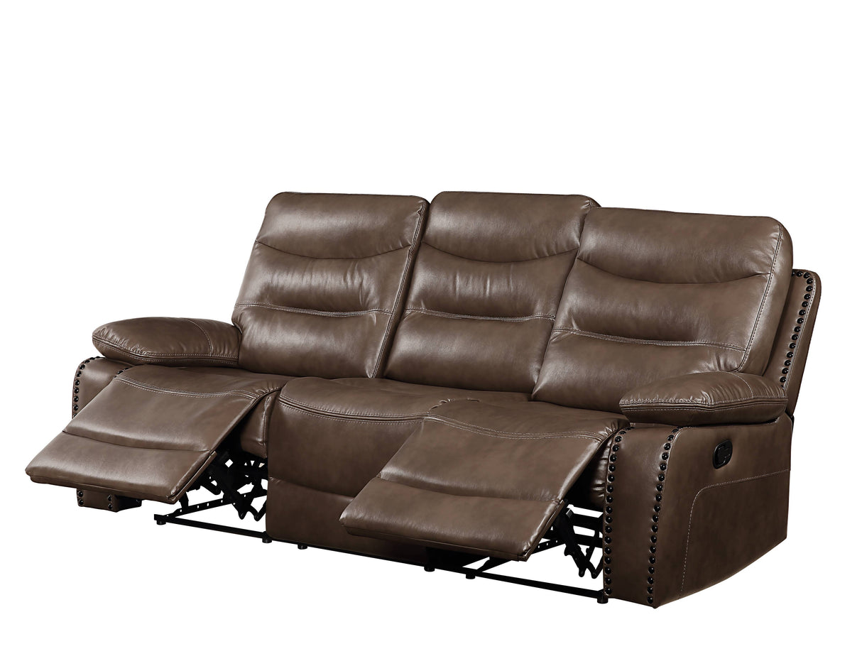 Aashi - Leather Gel Match Recliner Sofa - Brown