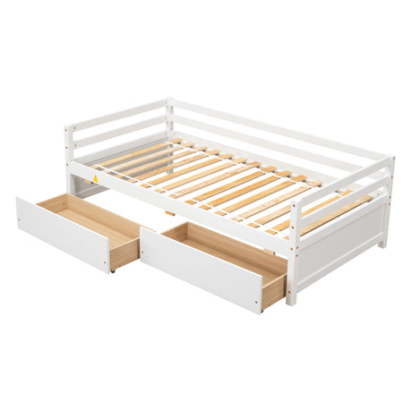 Daybed With Two Storage Drawers - White