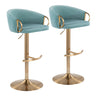 Claire - Contemporary / Glam Adjustable Bar Stool (Set of 2)