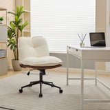 Rolling Swivel Office Chair- Dark Brown / White