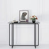 Console Table Single Layer Tempered Glass Rectangular Porch Table Black Leg Double Tempered Glass Tea Table