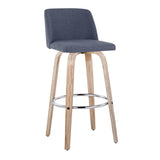 Toriano - Contemporary Fixed Height Barstool With Swivel & Round Footrest (Set of 2)