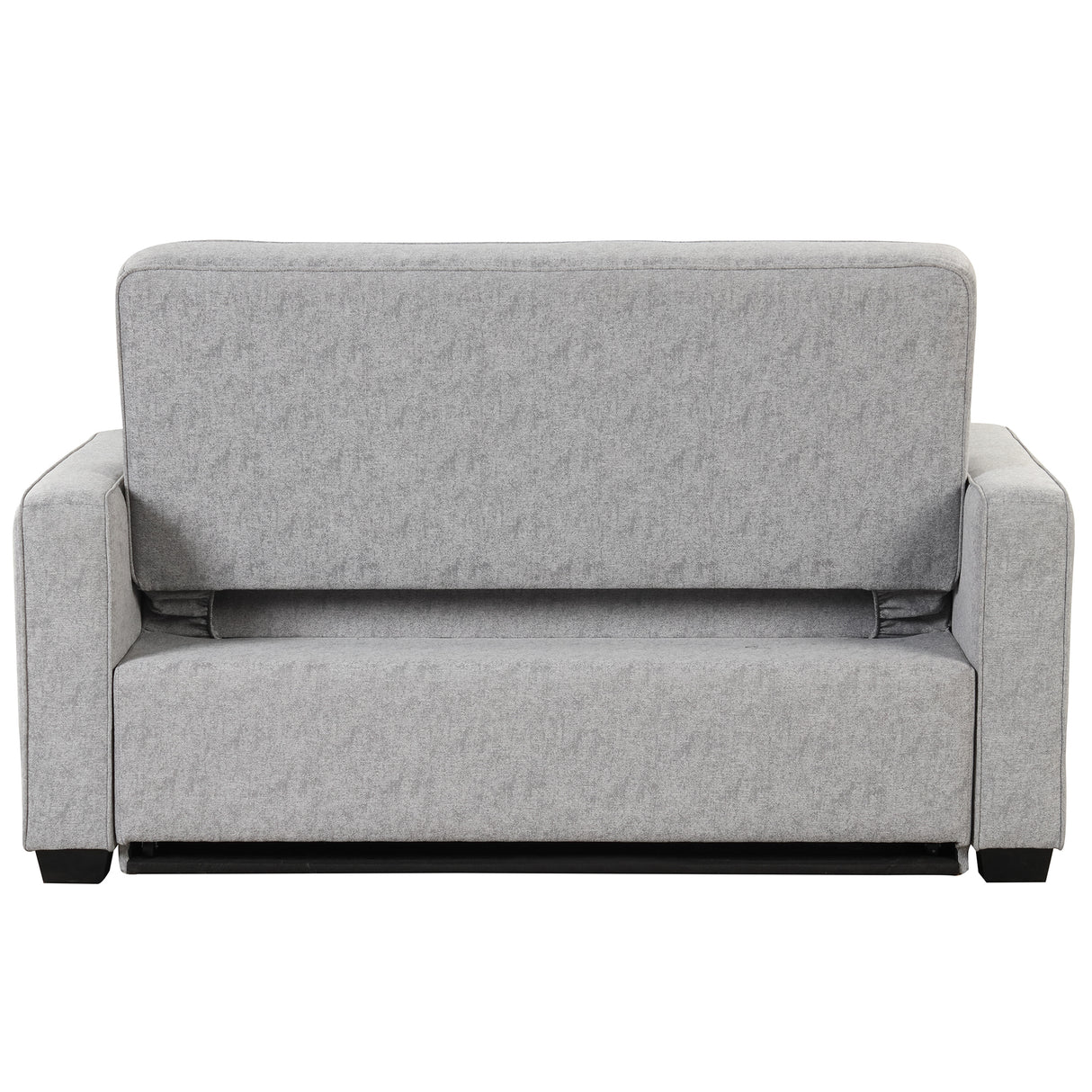 66.5" Upholstered Loveseat With Pull Out Bed, Two Throw Pillows, Dual USB Charging Port and Adjustable Backrest - Light Gray