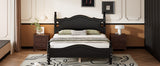 Full Size Wood Platform Bed With Slat Support, Black