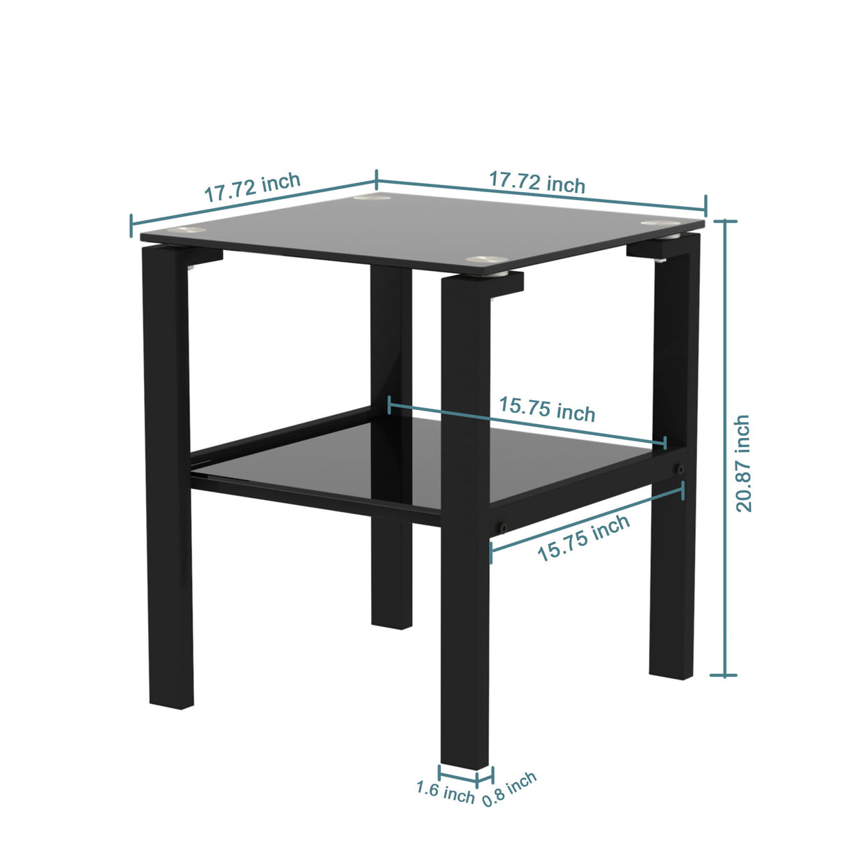 Glass Coffee Table, Clear Coffee Table,Modern Side Center Tables For Living Room, Living Room Furniture - Black