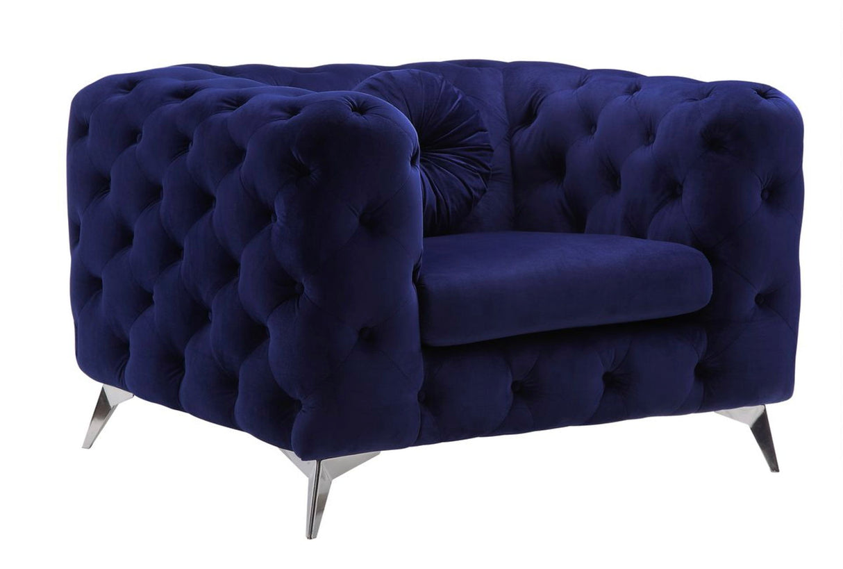 Atronia - Velvet Chair - Blue