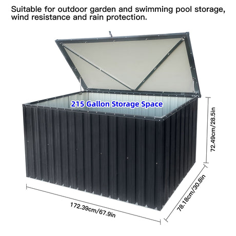 Out Door Metal Storage Box Store Medium - Black