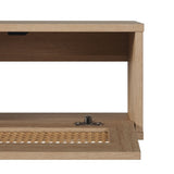 Modern Rattan Door Floating TV Stand For TVs Up To 65"