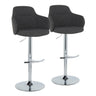 Boyne - Contemporary Adjustable Barstool With Swivel & Rounded T Footrest (Set of 2)