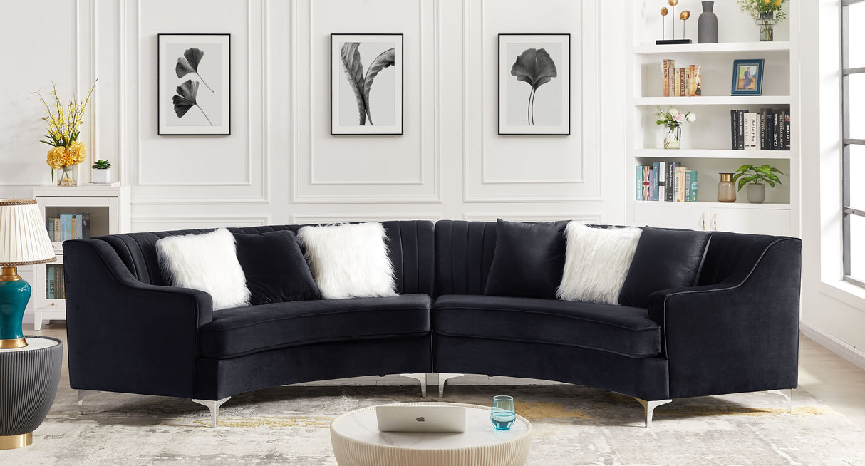 Velvet Curved Sofa