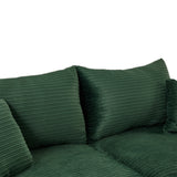 72.8" Modern Style Loveseat with Storage Space, Movable Ottoman, Two USB Ports, Two Cup Holders and Phone Holder - Green