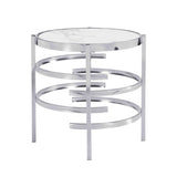 Elegant Pandora Sintered Stone End Table, Small Coffee Table For Living Room