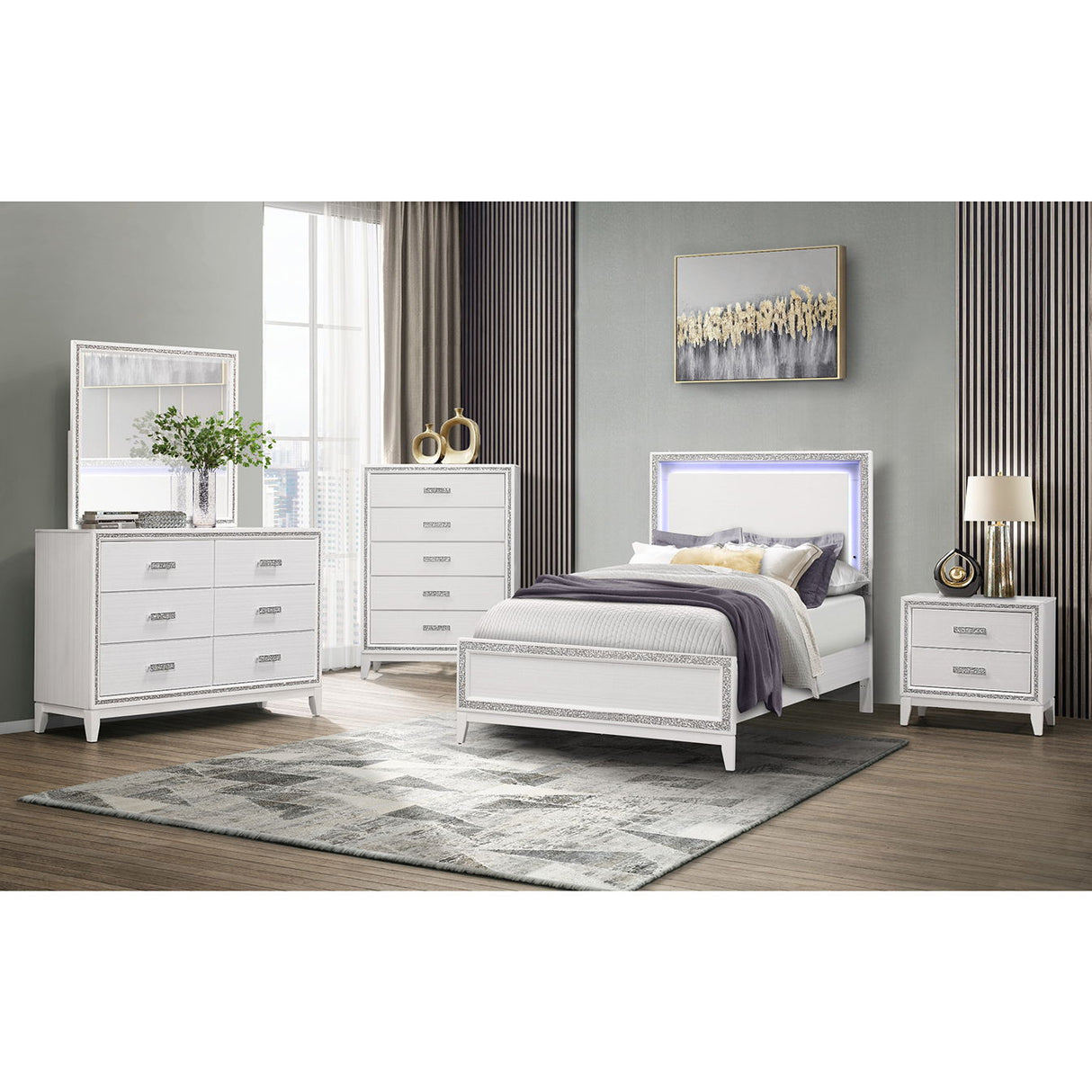 Almera - Glitter Dresser - White