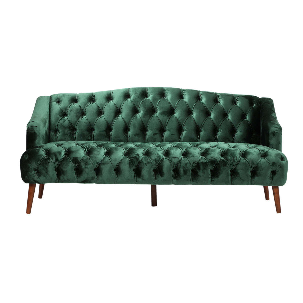 Sturdy Velvet Sofa - Green